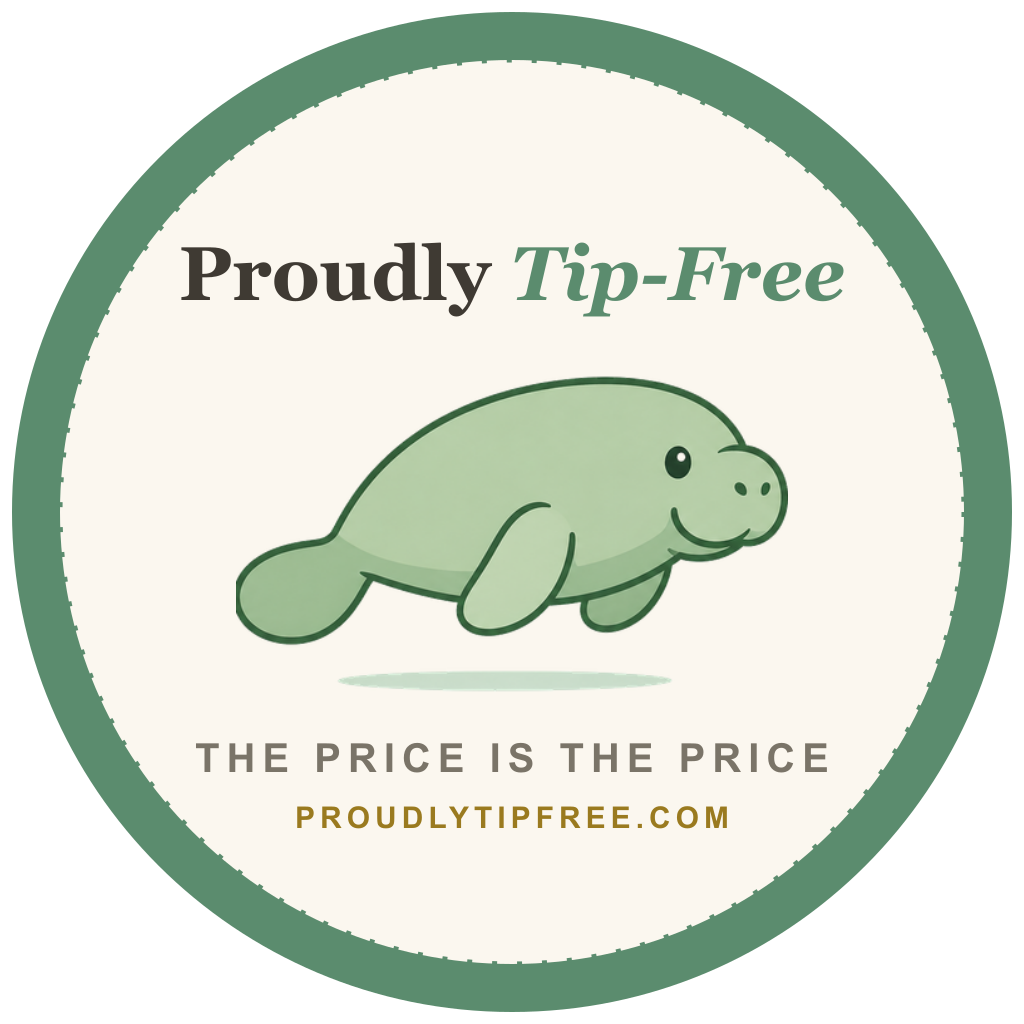 The price is the price — Proudly Tip-Free sticker